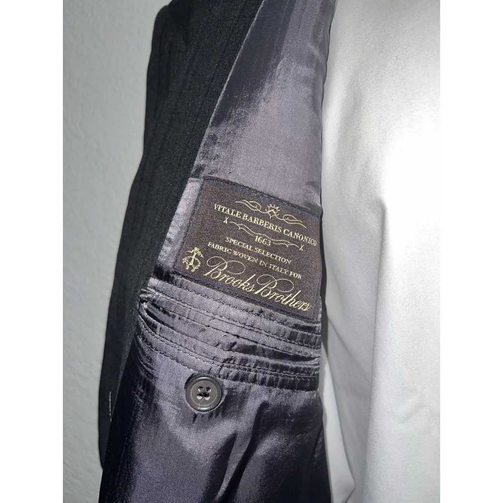 Brooks Brothers 1818 Regent Blazer Vitale Barberis Cashmere Windowpane 46R Blue